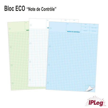 Notes de Contrôle ECO - Bloc de 100 Feuilles