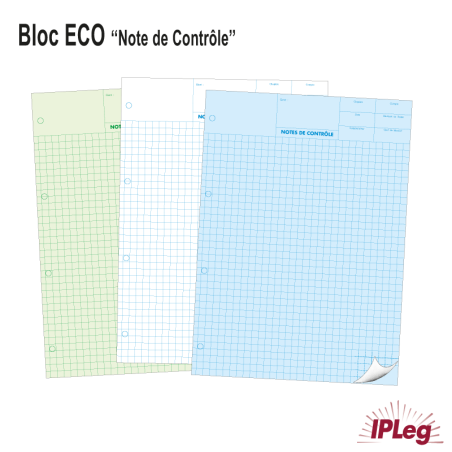 Notes de Contrôle ECO - Bloc de 50 Feuilles